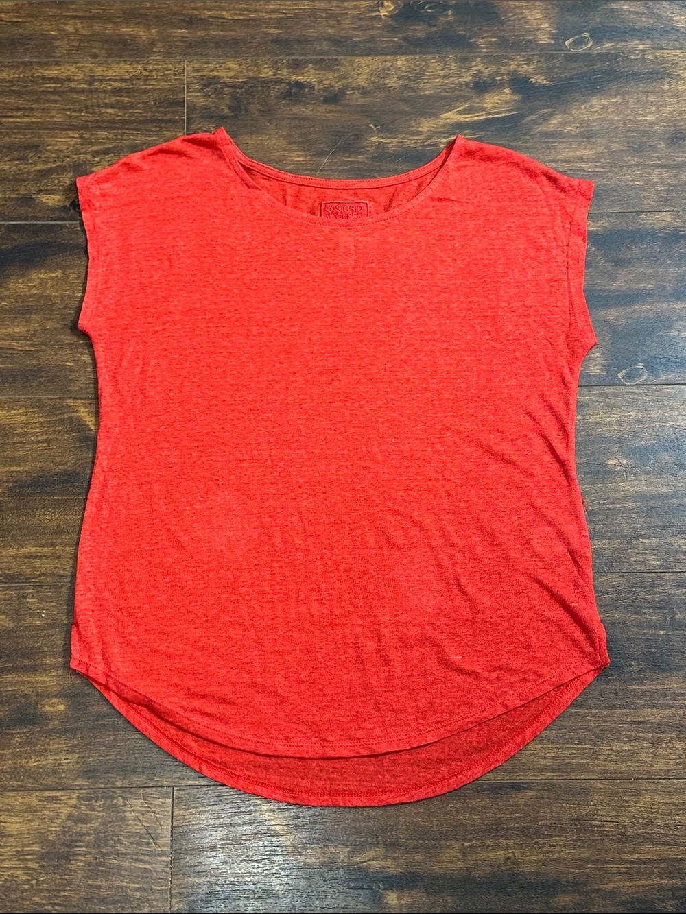 ❤️ SIGRID OLSEN 100% Linen Red Relaxed Top • Size M